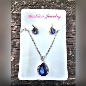 Sapphire Necklace And Earrings